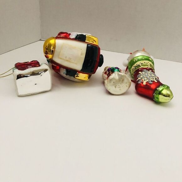 Lot of 4 Vintage Hand Blown Glass Christmas Tree Ornament Snowmen Collectibles - Picture 12 of 12